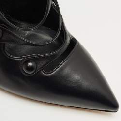 Pre Owned Gianvito Rossi Black Leather Strappy Pumps Size 38