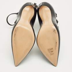 Pre Owned Gianvito Rossi Black Leather Strappy Pumps Size 38