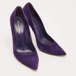 Pre Owned Gianvito Rossi Purple Suede Gianvito 105 Pumps Size 40.5