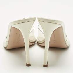 Pre Owned Gianvito Rossi Transparent/White PVC Elle Slide Sandals Size 39