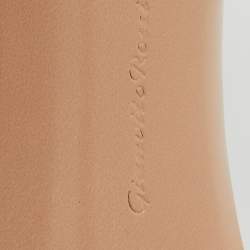 Pre Owned Gianvito Rossi Beige Patent Leather Peep Toe Mules Size 40