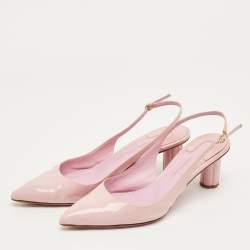 Pre Owned Gianvito Rossi Purple Patent Leather Slingback Pointed Toe Pumps Size 40