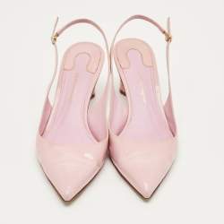 Pre Owned Gianvito Rossi Purple Patent Leather Slingback Pointed Toe Pumps Size 40