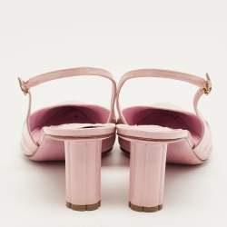 Pre Owned Gianvito Rossi Purple Patent Leather Slingback Pointed Toe Pumps Size 40