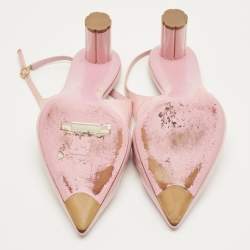 Pre Owned Gianvito Rossi Purple Patent Leather Slingback Pointed Toe Pumps Size 40