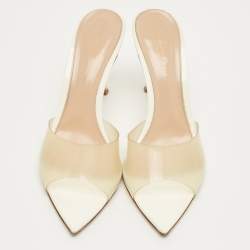 Pre Owned Gianvito Rossi Transparent PVC Elle Slide Sandals Size 38