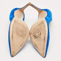 Pre Owned Gianvito Rossi Blue Suede Gianvito 105 Pumps Size 38.5