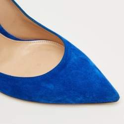 Pre Owned Gianvito Rossi Blue Suede Gianvito 105 Pumps Size 38.5