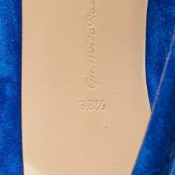 Pre Owned Gianvito Rossi Blue Suede Gianvito 105 Pumps Size 38.5