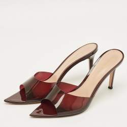 Pre Owned Gianvito Rossi Brown PVC Elle Slide Sandals Size 40