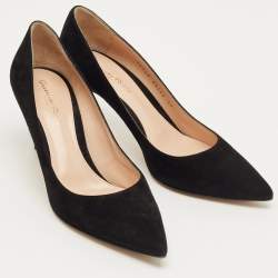 Pre Owned Gianvito Rossi Black Suede Gianvito Pointed Toe Pumps Size 39