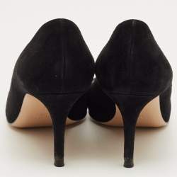 Pre Owned Gianvito Rossi Black Suede Gianvito Pointed Toe Pumps Size 39