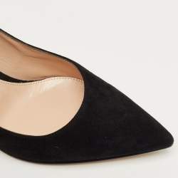 Pre Owned Gianvito Rossi Black Suede Gianvito Pointed Toe Pumps Size 39