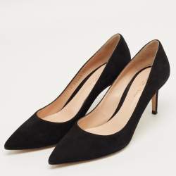 Pre Owned Gianvito Rossi Black Suede Gianvito Pointed Toe Pumps Size 39