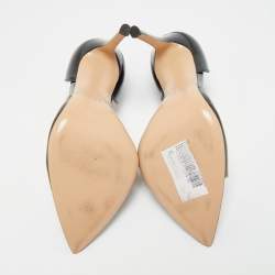 Pre Owned Gianvito Rossi Black PVC and Patent Leather Bree Pumps Size 39