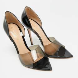 Pre Owned Gianvito Rossi Black PVC and Patent Leather Bree Pumps Size 39