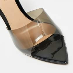 Pre Owned Gianvito Rossi Black PVC and Patent Leather Bree Pumps Size 39