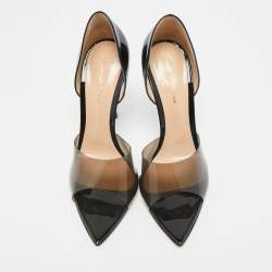 Pre Owned Gianvito Rossi Black PVC and Patent Leather Bree Pumps Size 39