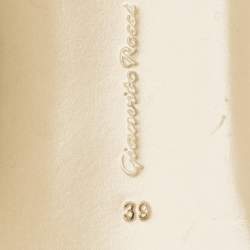 Pre Owned Gianvito Rossi Black Leather Gia Ankle Strap Ballet Flats Size 39