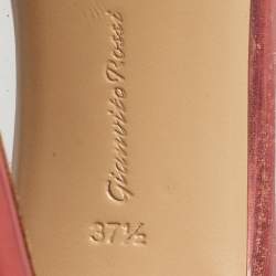 Pre Owned Gianvito Rossi Pink/Transparent Leather And PVC Plexi Pointed Toe Pumps Size 37.5
