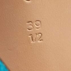 Pre Owned Gianvito Rossi Blue Suede Portofino Ankle Strap Sandals Size 39.5