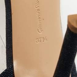 Pre Owned Gianvito Rossi Tricolor Denim and PVC Plexi Pumps Size 37.5