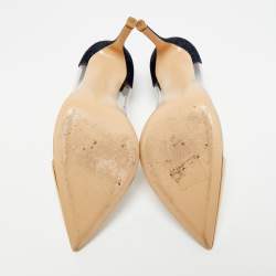 Pre Owned Gianvito Rossi Tricolor Denim and PVC Plexi Pumps Size 37.5