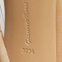 Pre Owned Gianvito Rossi Transparent/Beige PVC and Suede Plexi Pumps Size 37.5