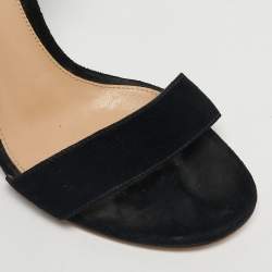 Pre Owned Gianvito Rossi Green Suede Portofino Block Heel Sandals Size 36