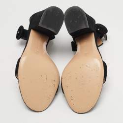 Pre Owned Gianvito Rossi Green Suede Portofino Block Heel Sandals Size 36