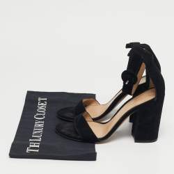 Pre Owned Gianvito Rossi Green Suede Portofino Block Heel Sandals Size 36