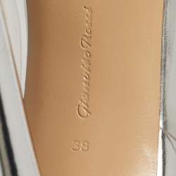 Pre Owned Gianvito Rossi Transparent/Silver Leather and PVC Ankle Strap Pumps Size 38
