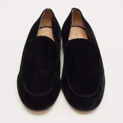 Pre Owned Gianvito Rossi Black Velvet Marcel Loafers Size 36