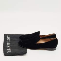 Pre Owned Gianvito Rossi Black Velvet Marcel Loafers Size 36