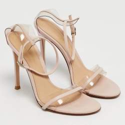 مملوكة مسبقًا صندل جيانفيتو روسي برباط كاحل جلد و بي في سي بيج مقاس 36