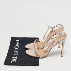 مم�لوكة مسبقًا صندل جيانفيتو روسي برباط كاحل جلد و بي في سي بيج مقاس 36