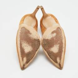 Pre Owned Gianvito Rossi Beige Suede Gianvito 105 Pumps Size 38.5