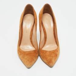 Pre Owned Gianvito Rossi Beige Suede Gianvito 105 Pumps Size 38.5