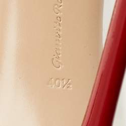 Pre Owned Gianvito Rossi Transparent/Red Patent Leather and PVC Plexi Pumps Size 40.5