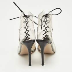 Pre Owned Gianvito Rossi Helmut Size 35.5 Transparent PVC Cut-out Ankle Length Boots