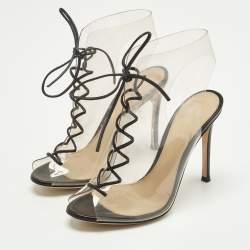 Pre Owned Gianvito Rossi Helmut Size 35.5 Transparent PVC Cut-out Ankle Length Boots