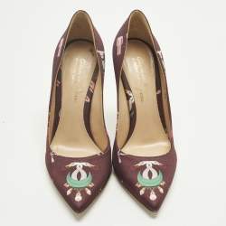مملوكة مسبقًا Gianvito Rossi Gianvito 85 Size 36 Burgundy Satin Pumps