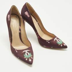 مملوكة مسبقًا Gianvito Rossi Gianvito 85 Size 36 Burgundy Satin Pumps
