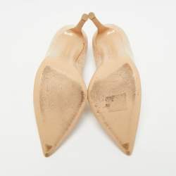 Pre Owned Gianvito Rossi Metallic Gold Suede Pointed Toe Pumps Size 35 