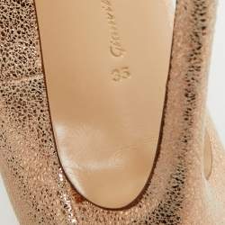 Pre Owned Gianvito Rossi Metallic Gold Suede Pointed Toe Pumps Size 35 