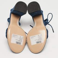 Pre Owned Gianvito Rossi Midnight Size 36 Navy Blue Suede Ankle Strap Sandals