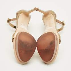 مملوكة مسبقًا Gianvito Rossi Portofino Size 41 Gold Leather Ankle Strap Sandals