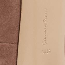 Pre Owned Gianvito Rossi Gala Size 40.5 Beige Suede Ankle Wrap Pumps