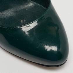 Pre Owned Gianvito Rossi Size 36 Dark Green Patent Leather Platform Pumps