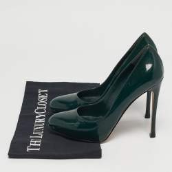 Pre Owned Gianvito Rossi Size 36 Dark Green Patent Leather Platform Pumps